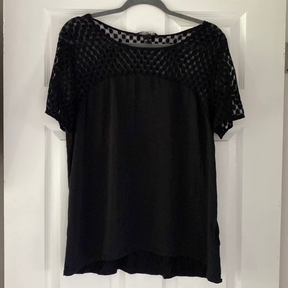 Black top with polka dot top